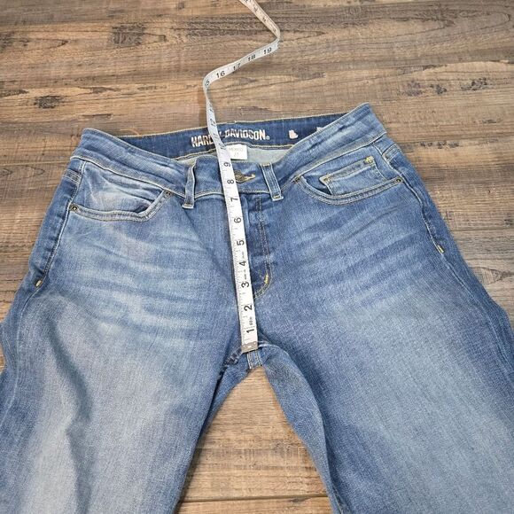 Harley Davidson Straight leg Womens Jeans Stretchy Soft *Irregular* - Picture 4 of 12